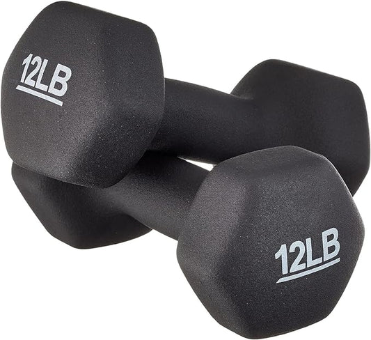 Amazon Basics Neoprene Dumbbell Hand Weights for Exercise and Muscle Toning