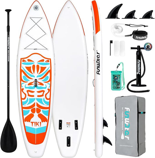 FunWater Inflatable Ultra-Light Stand Up Paddle Board for All Skill Levels with Premium SUP Paddleboard Accessories,Non-Slip Comfort Deck for Youth & Adults
