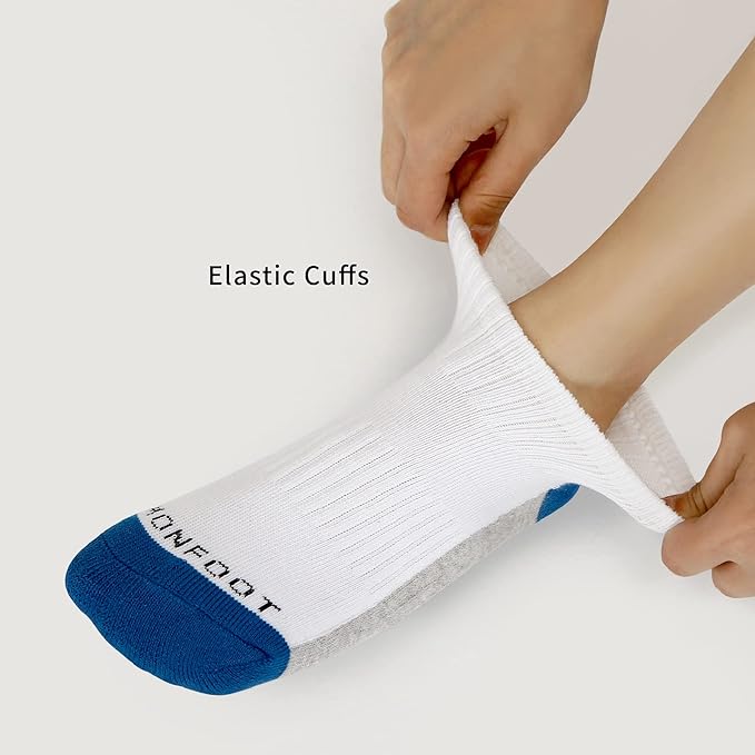 MONFOOT Men's/Women's 6 Pairs Daily Cushion Comfort Fit Performance Quarter Ankle Socks Multipack