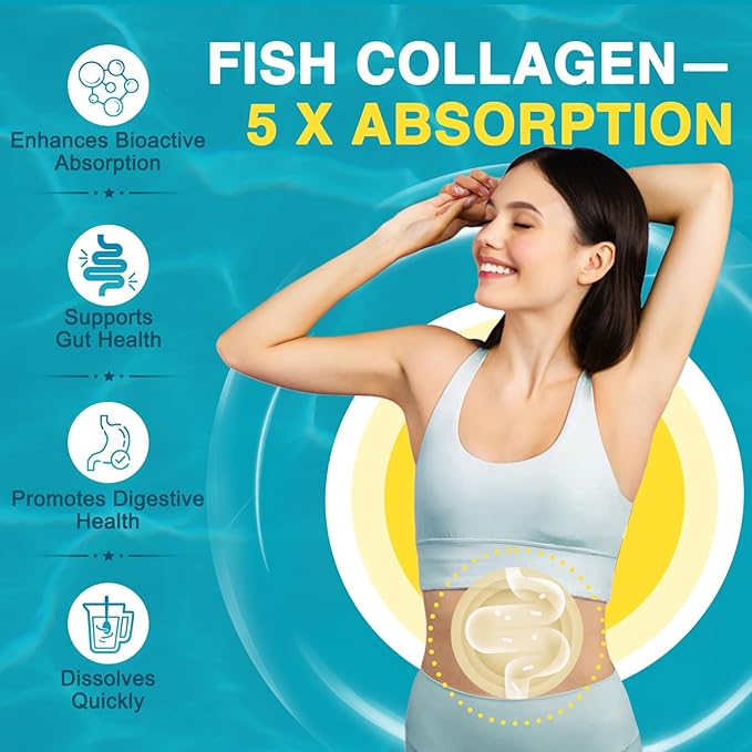 DRFOSTER Marine Collagen Peptides Powder with MSM + GC, Multi Type I & III Collagen with Hyaluronic Acid, Vitamin C & E for Skin, Hair & Nails, Wild-Caught Fish, 50 Servings