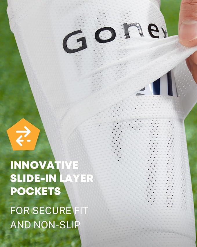 Gonex Soccer Shin Guards for Kids Adult, Youth Boys Girls Shin Guards Slip in Soccer Shin Pad Sleeves Canilleras for Football Games, EVA Cushion Protection Reduce Shocks & Injuries