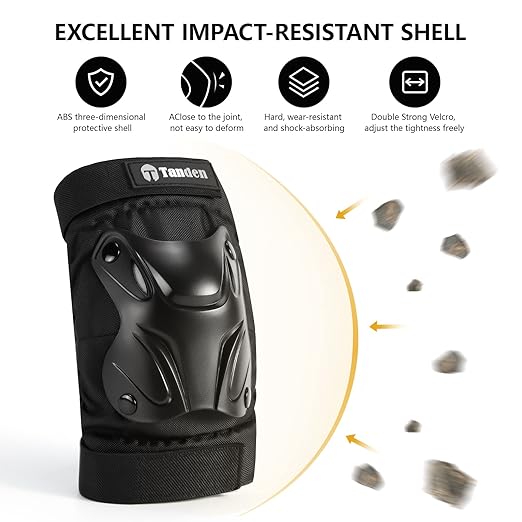 Skating Protective Gear Adult Youth Knee Pads and Elbow Pads Set, Skateboard Wrist Guards for Roller Skating Skateboarding Cycling Black