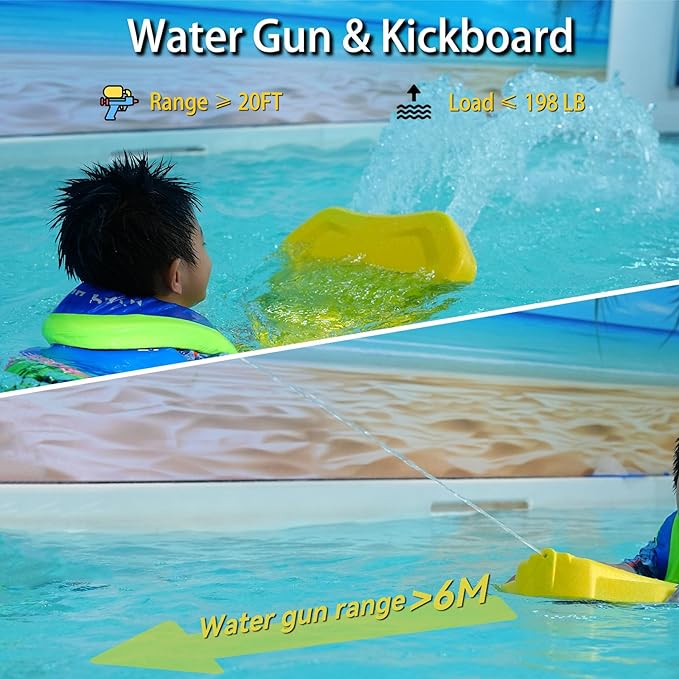 Electric Swimming Kickboard for Kids – 2-in-1 Water Jet & Propeller, Water Scooter Float Board for Swim Training, 6.1kgf Thrust, 24V/4.6Ah Battery, 45 Min Runtime, Load 198 lbs, Summer Pool Toy