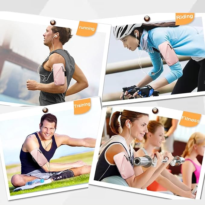 Phone Holder, Small Crossbody Shoulder Holsters Bag with Arm Band, Fits iPhone and Android, Use for Running, Walking, Hiking & Biking (6.7 Inches, Pink)