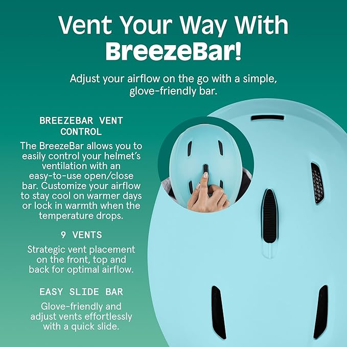 Retrospec Zephyr Ski Helmet - Snowboard Helmet for Adults & Youth - Adjustable Fit with Breathable Vents for Men, Women, Boys and Girls