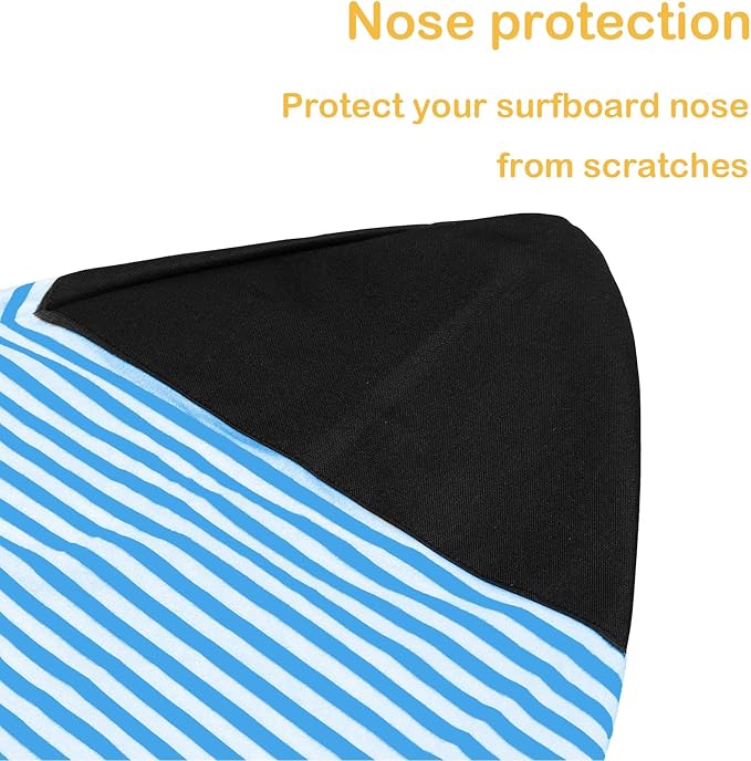 Surf Sock, Surfboard Sock Cover for Longboard Paddleboard Surf Board Sup Paddle Board, 6-8 FT Foot Quick Dry Stretch Surfboard Bag Sleeve with Drawstring Closure