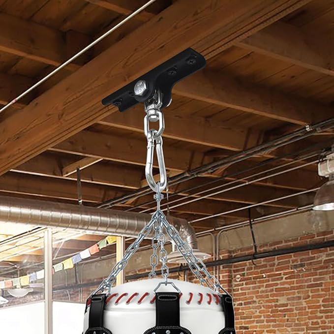 Heavy Bag Hanger - Heavy Duty Punching Bag Mount Hanger Bracket,360° Rotation Wall Ceiling Mount Wood Beam Hook for Boxing Muay Thai Training,Aerial Yoga Swing & Hammock