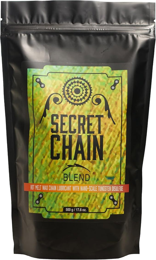 SILCA Secret Bike Chain Wax Blend, 500g - Hot Melt Wax Bicycle Chain Lube with Nano Tungsten Disulfide - The Fastest Lubricant On The Market - Easy Boiler Bag Application