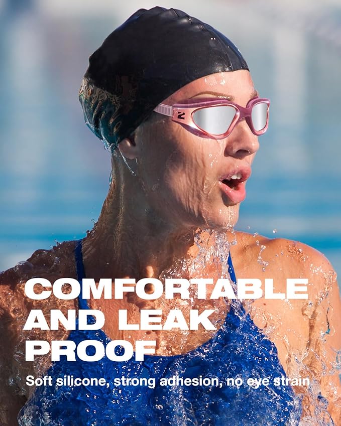 ZIONOR G1 Nava Super Anti-Fog Unisex Swim Goggles Mirror/Bright Smoke Lens