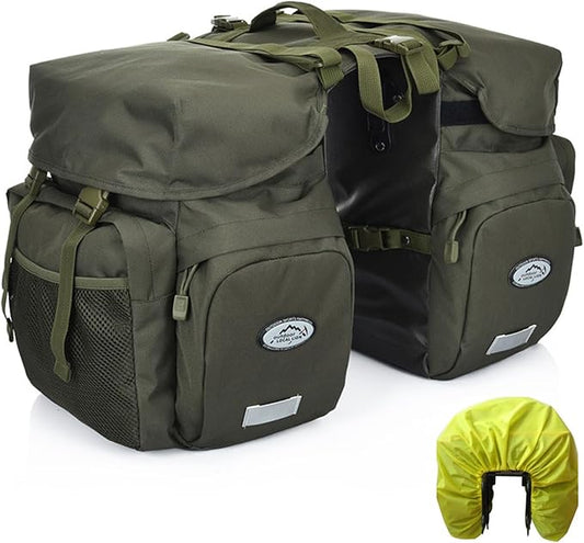 ZTZ Bike Bags for Bicycles Rear Rack, Waterproof Rear Bike Rack Bag with Rain Cover and Reflective Trim