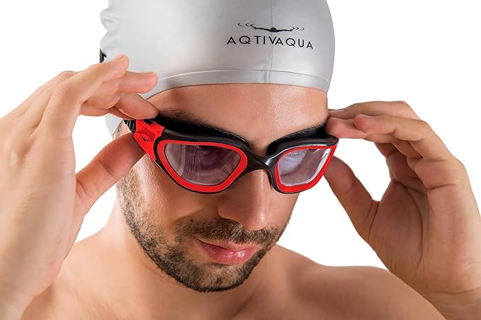 AqtivAqua Swimming Goggles, DX Wide View Swim Goggles for Adult Men Women, Anti Fog No Leaking