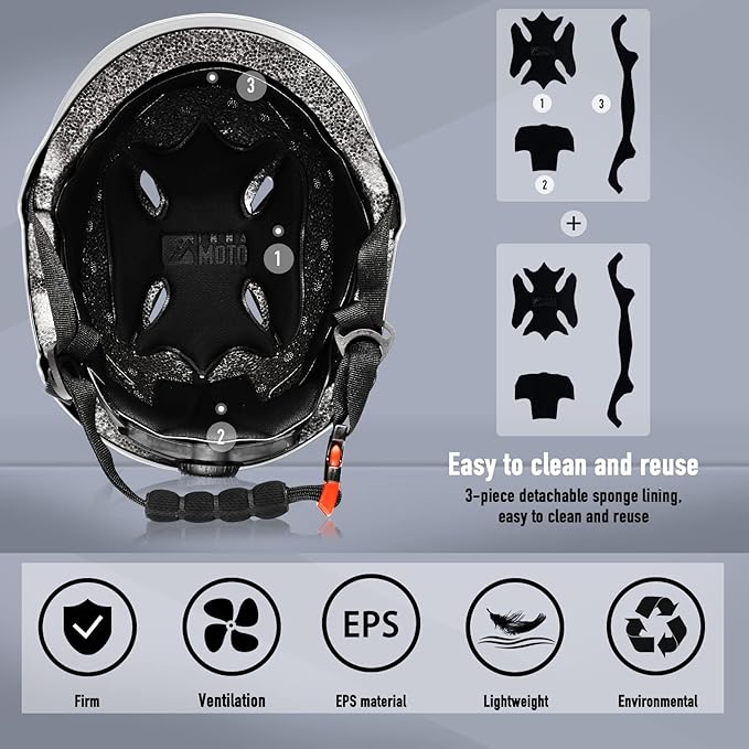 Skateboard Helmet for Adults - Adjustable Certified Safety Adults Helmet for Skateboarding Bike Bicycle Scooter Cycling Skate Skating Multisport Helmets for Women Men Boys Girls Kids Youth