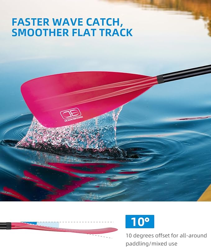 OCEANBROAD SUP Paddle - Adjustable Stand-Up Paddle for Paddleboard Kayak, Adjustable Aluminum Alloy Shaft with Reinforced Nylon Blades