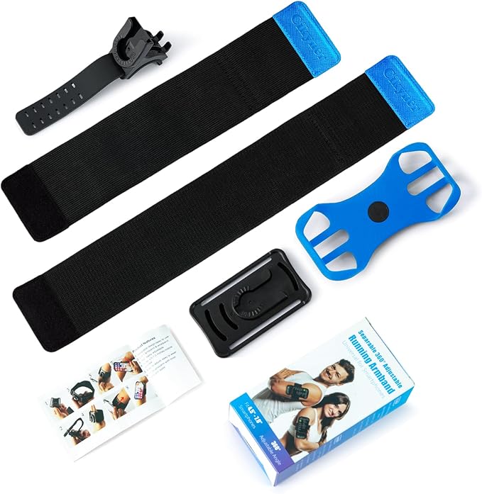 Cikyner Running Armband : 3 in 1 Sports Phone Holder - 360 Rotatable & Detachable for 4.5-7'' iPhone - Gym Running Hiking