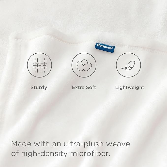Bedsure Fleece Blanket California King White - Lightweight Plush Fuzzy Cozy Soft Bed Blankets, 102x96 inches