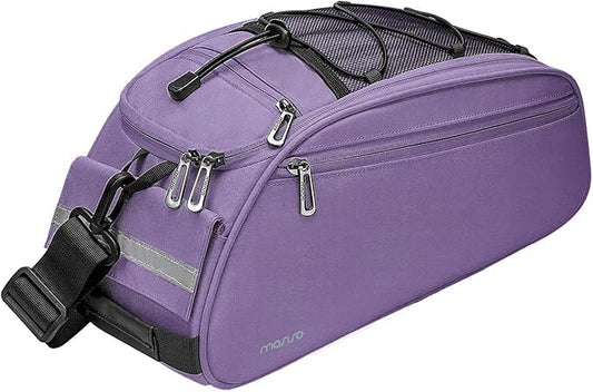 MOSISO Bike Rack Bag, Waterproof Bicycle Trunk Pannier Rear Seat Pouch Cycling Bike Carrier Backseat Storage Luggage Saddle Shoulder Bag