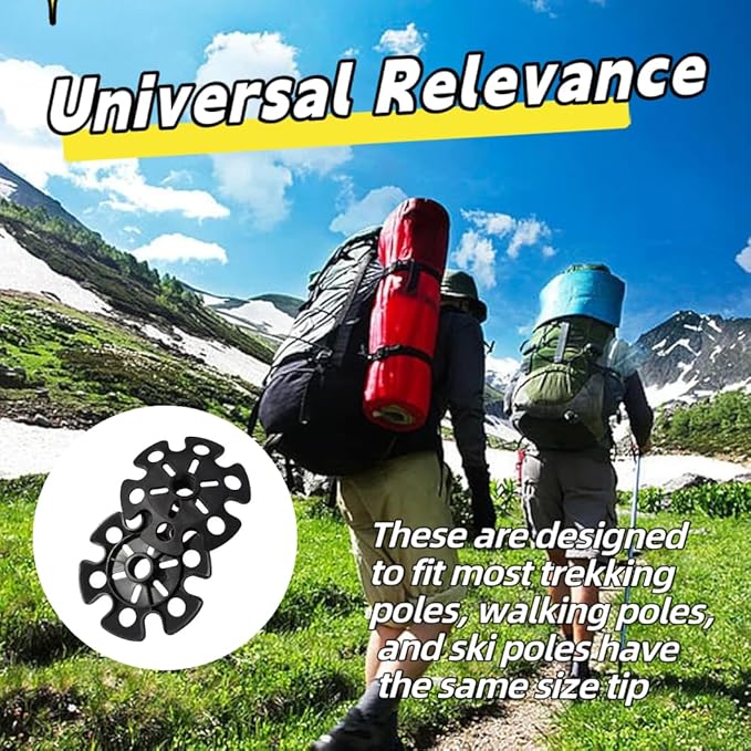 6 pcs Removable Mud Ski Basket Trekking Pole Snowflake Basket,Removable Mud Ski Basket Replacement Accessory for Hiking Poles
