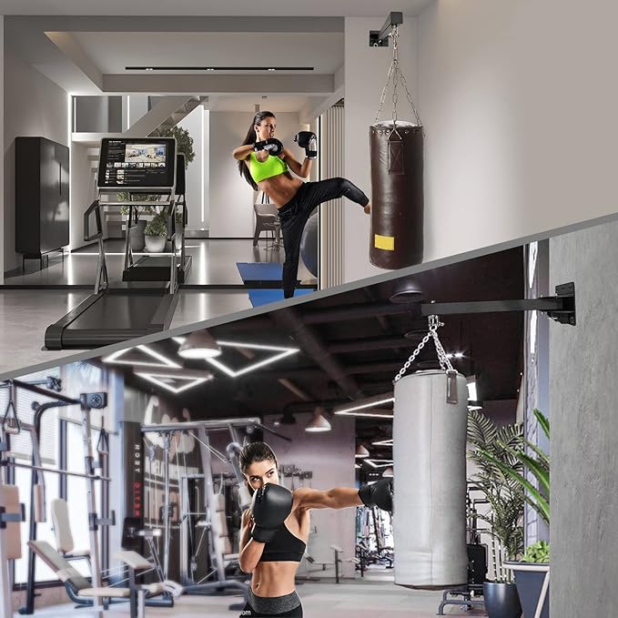 Wall Mount Heavy Bag Hanger, Heavy Duty Punching Bag Stand, Adjustable Heavy-Duty Boxing Bag Wall Bracket for Home or Gym, for Kickboxing Bag, Muay Thai Bag (Supports up to 900Ib)