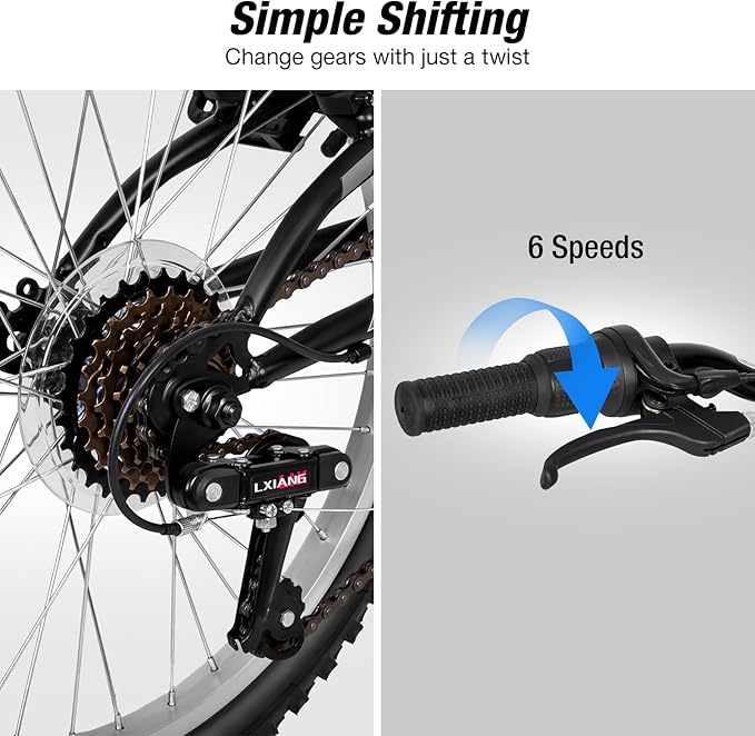 WEIZE Kids Mountain Bike, 20 inch Kids' Bicycles for 6-11 Years Old Boys Girls with Dual Full Suspension, 6 Speeds Drivetrain, High-Carbon Steel Frame, Ideal for Young Riders and Adventurers