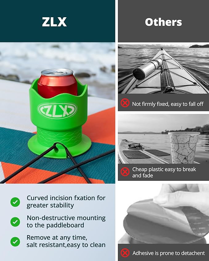 ZLX Cup Paddle Board Kayak Cup Holder, Stand Up Paddle Board Cup Holder Paddleboard Accessories Surfboards, Canoes Kayak Holder for Types of Cup Bottle Drink