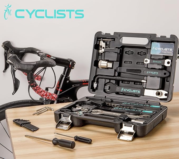 Bike Tool Kit with Storage Case - 22 PCS Bicycle Repair Tool Set Portable Tools Box - Bike Maintenance Tools for Road Bikes and Mountain Bikes