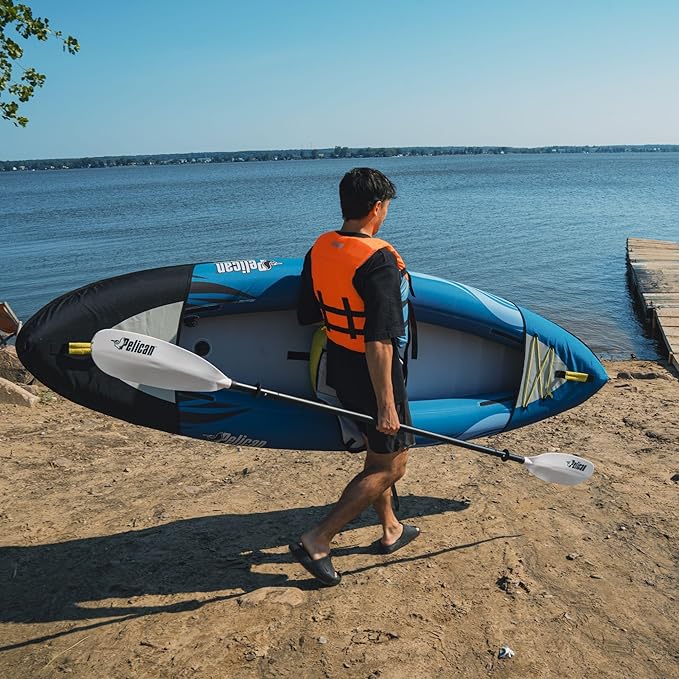 Pelican iESCAPE Inflatable Kayak - Recreational Kayak - Compact, Stable and Fun All in One - for 1 or 2 Person