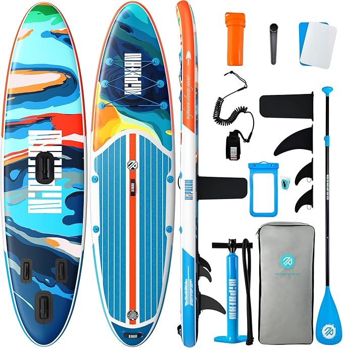Niphean Inflatable Stand Up Paddle Board with SUP Accessories, Anti-Slip EVA Deck, 10’6’’ Inflatable Paddle Boards for Adults & Youth of All Skill Levels