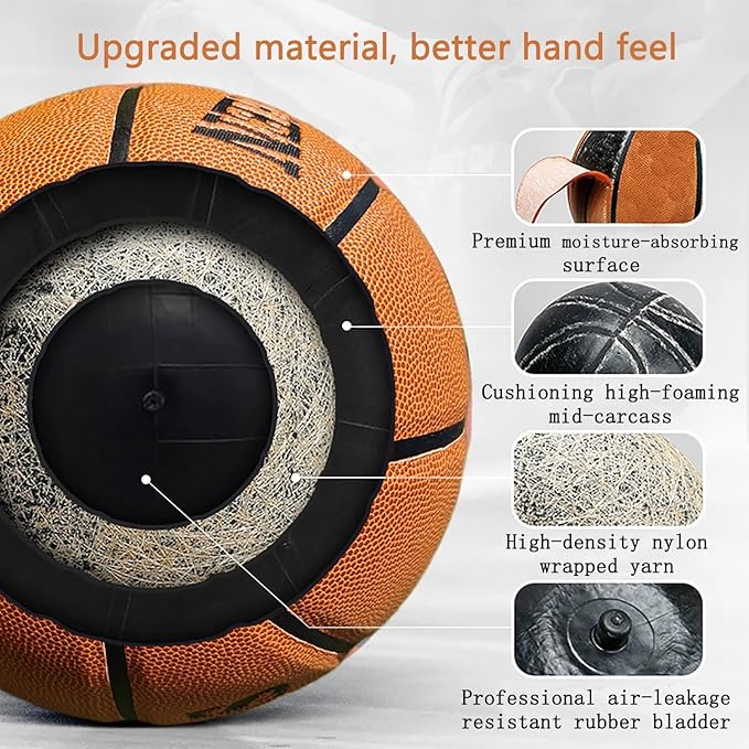 Wave Basketball, Blue and Yellow, Indoor/Outdoor Sports Basketball, Communion Gifts for Boys, Dedicated to 3v3 Matches, Size 7(29.5'')