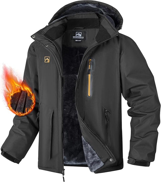 WENRONSTA Men's Ski Snow Jacket Winter Coat Warm Waterproof Windbreaker Mountain Snowboarding Hooded Hiking Traval