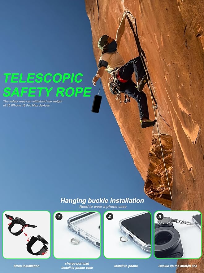 Running Phone Holder for iPhone,【Upgraded N52 Magnetic&Telescopic Anti Drop Rope】 360 ° rotatable,Armband,Wristband,Cell Phone Holder, for All Call Phone,iPhone/Sumsung/Android