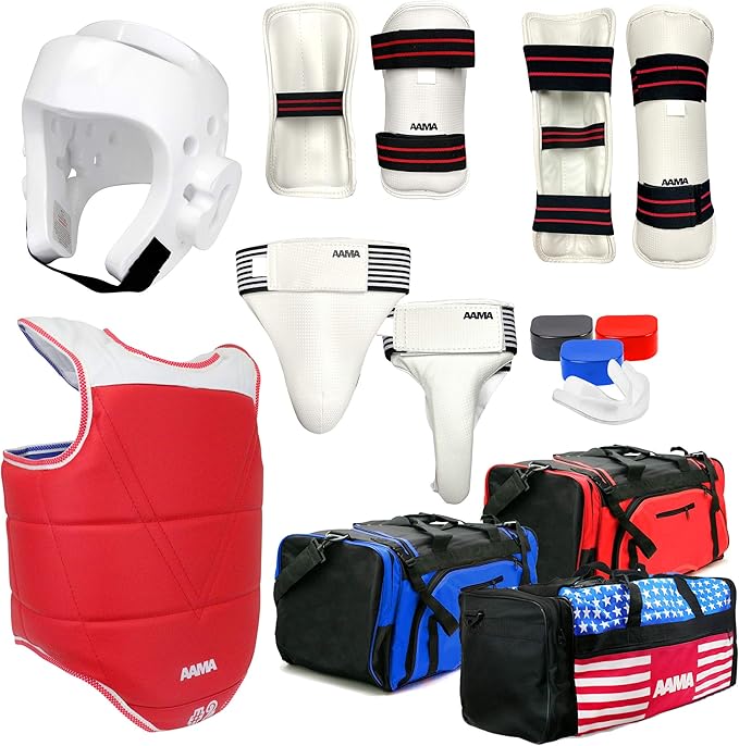 AAMA Complete Taekwondo Sparring Protective Gear Equipment Set - Customizable