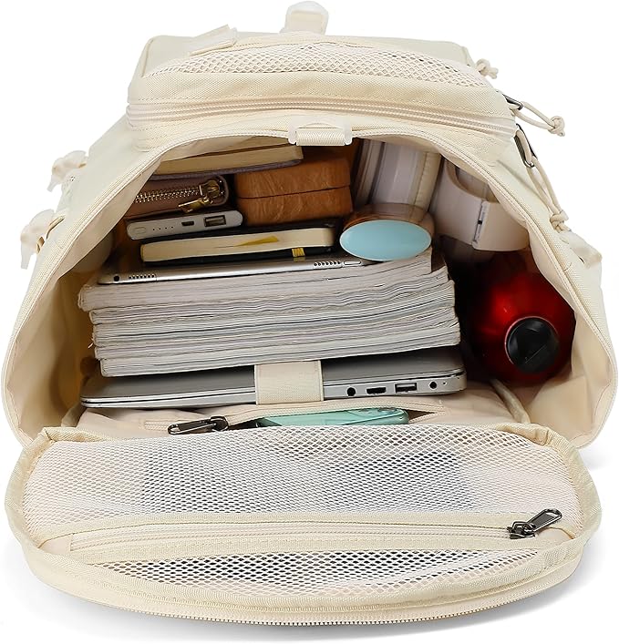 Kalesi Gym Duffle Bag Backpack 4-Way Waterproof with Shoes Compartment for travel Sport Hiking laptop (Sea salt white)