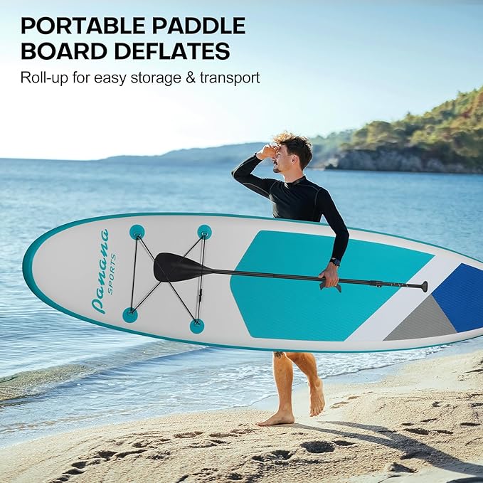 Panana Inflatable Stand Up Paddle Board, 10'x31 x6 SUP with Premium Paddle Board Accessories Kit, Anti-Slip EVA Deck for Adults Youth of All Skill Levels