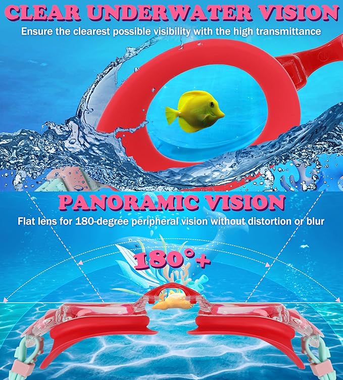 Aegend 2 Pack Kids Goggles, Swimming Goggles for Kids Age 4-16 Boys and Girls Youth, Anti-Fog Waterproof Anti-UV Pool Goggles