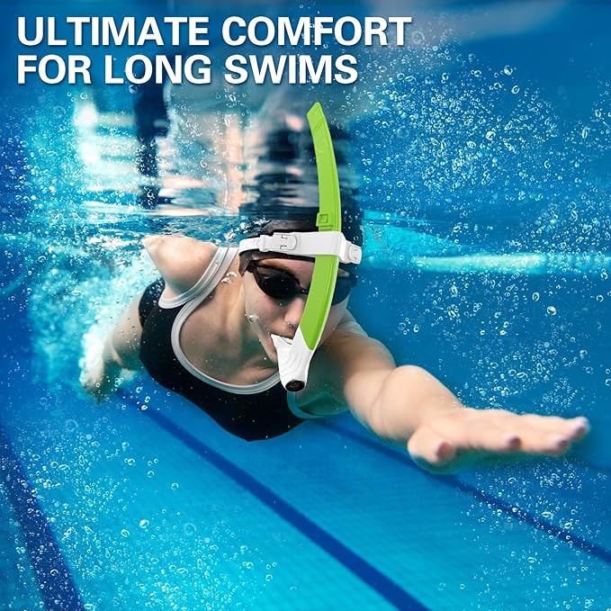 Greatever Detachable Portable Snorkel for Lap Swimming Unisex-Adult Silicone Adjustable Headband One Way Exhaust Valve