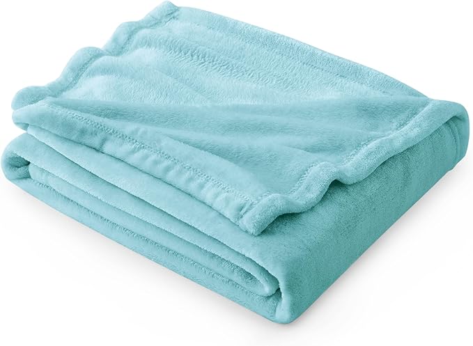 Bedsure Fleece Blankets Twin Size River Blue - 300GSM Lightweight Plush Fuzzy Cozy Soft Blanket for Bed, Sofa, Couch, Travel, Camping, 60x80 inches