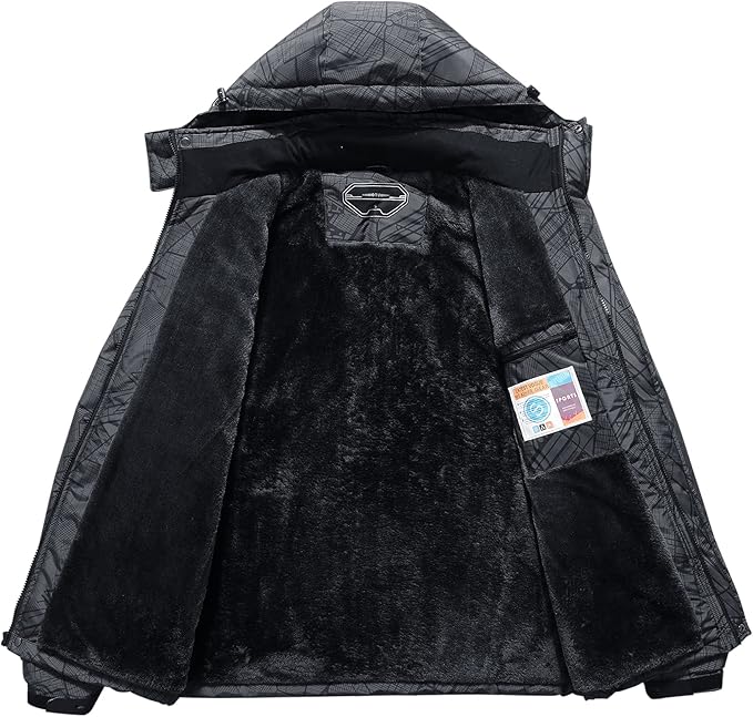 OTU Men's Waterproof Ski Jacket Snowboarding Windbreaker Warm Winter Hooded Mountain Snow Coat