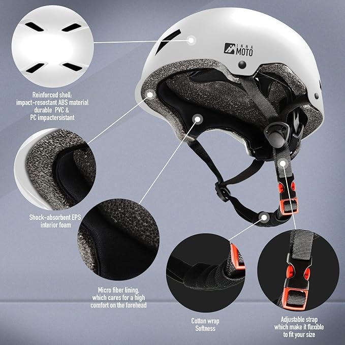 Skateboard Helmet for Adults - Adjustable Certified Safety Adults Helmet for Skateboarding Bike Bicycle Scooter Cycling Skate Skating Multisport Helmets for Women Men Boys Girls Kids Youth