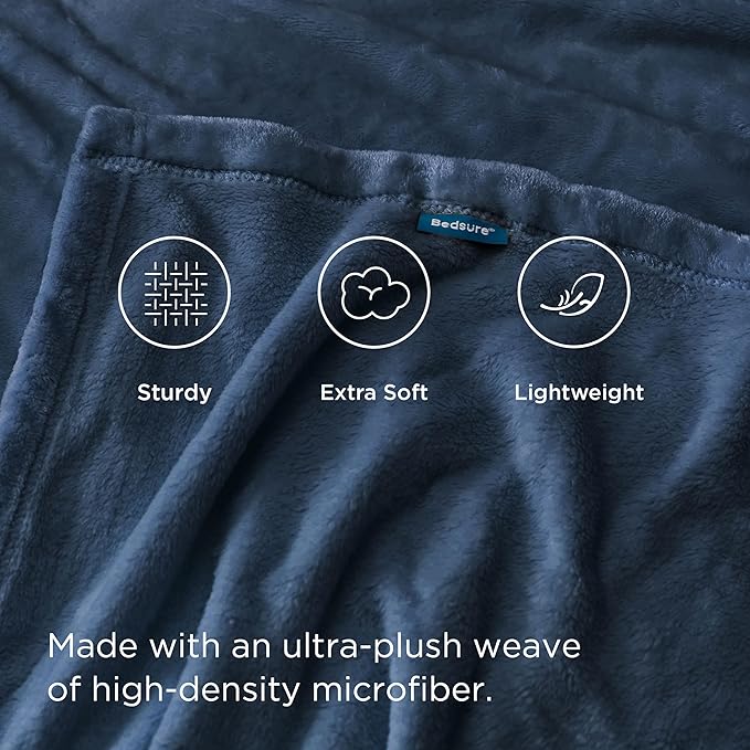 Bedsure Fleece Blankets King Size Mineral Blue - Bed Blanket Soft Lightweight Plush Cozy Fuzzy Luxury Microfiber, 108x90 inches