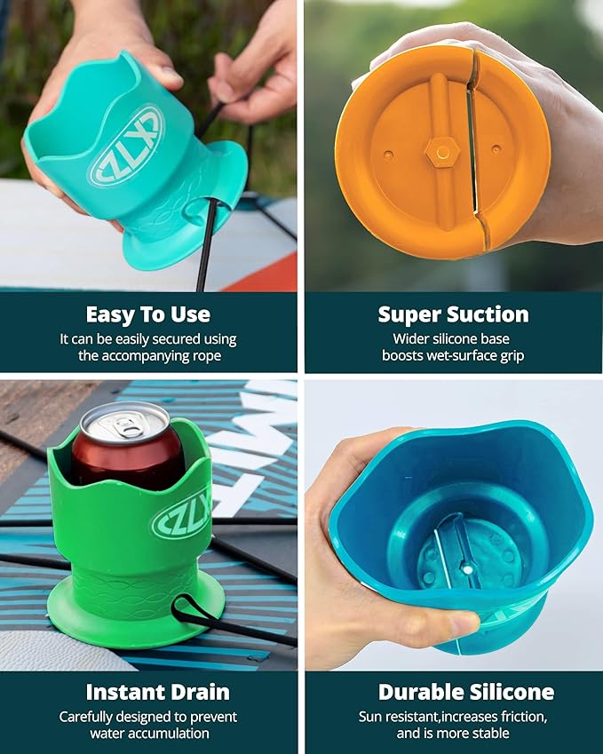 ZLX Cup Paddle Board Kayak Cup Holder, Stand Up Paddle Board Cup Holder Paddleboard Accessories Surfboards, Canoes Kayak Holder for Types of Cup Bottle Drink