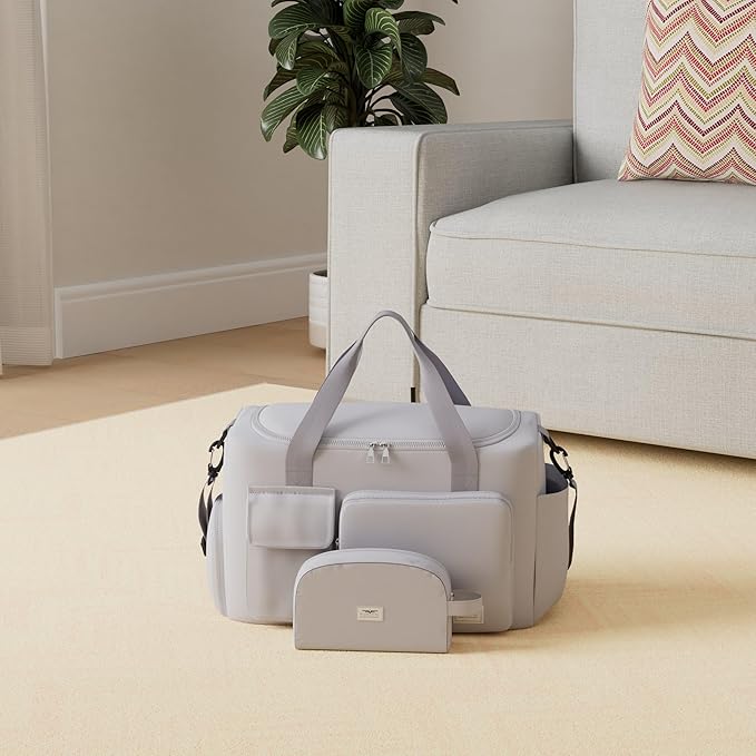 FIORETTO Women's Gym Duffle Bag with Shoes Compartment, 37L Capacity, Ideal for Travel, Gym, Sports, Duffel, Weekender