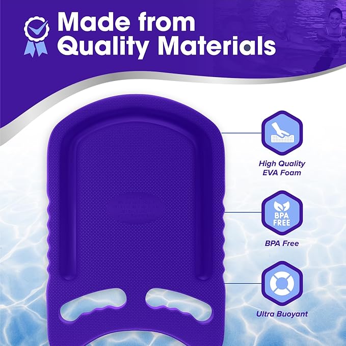 Kickboard Adult & Youth Swim Buoy Aid Leg Kick Exercise Training Float for Swimming Pool or Open Water Foam Equipment | High Buoyancy | Non-Slip | EVA Material & BPA Free