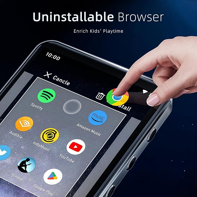 MP3 Player with Bluetooth and WiFi, Music Player with Camera Spotify Pandora,Amazon Music, 4" Touch Screen Android MP4 Player with Speaker 144GB MP4 & MP3 Player for Travel Sport