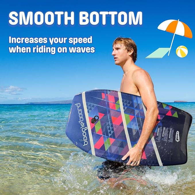 Wham-O Boogie Boards, 37" Body Board for Beach, Lightweight Bodyboard with Wrist Leash for Beginners and Training All Wave Conditions(1 Pack)