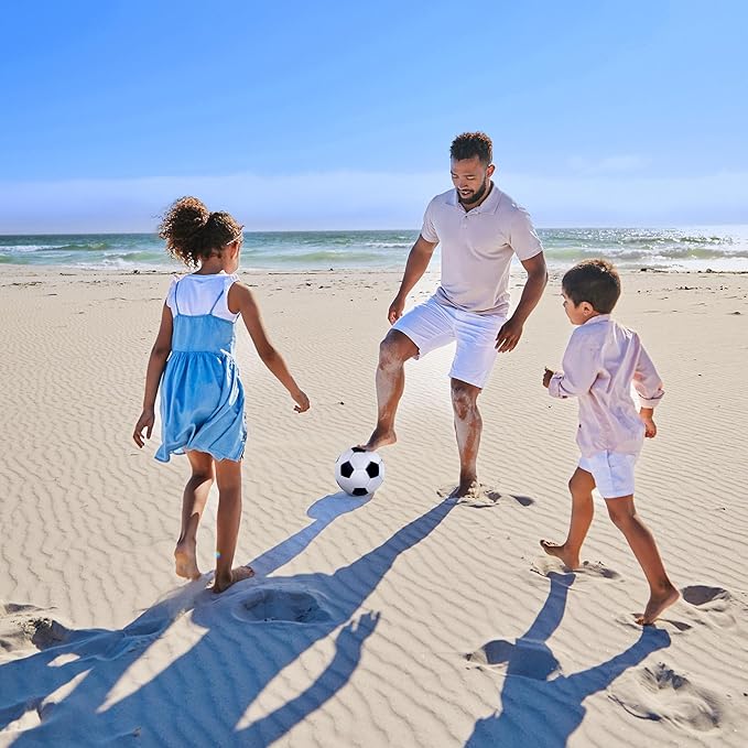 Soccer Ball Size 2 Size 3 Size 4 Size 5 with Pump - Single, 2 or 3 Pack - Official Size & Weight - Classic Indoor Outdoor Soccer Long-Lasting - Ideal Gift for Toddler Kids Boys Girls Youth Adult