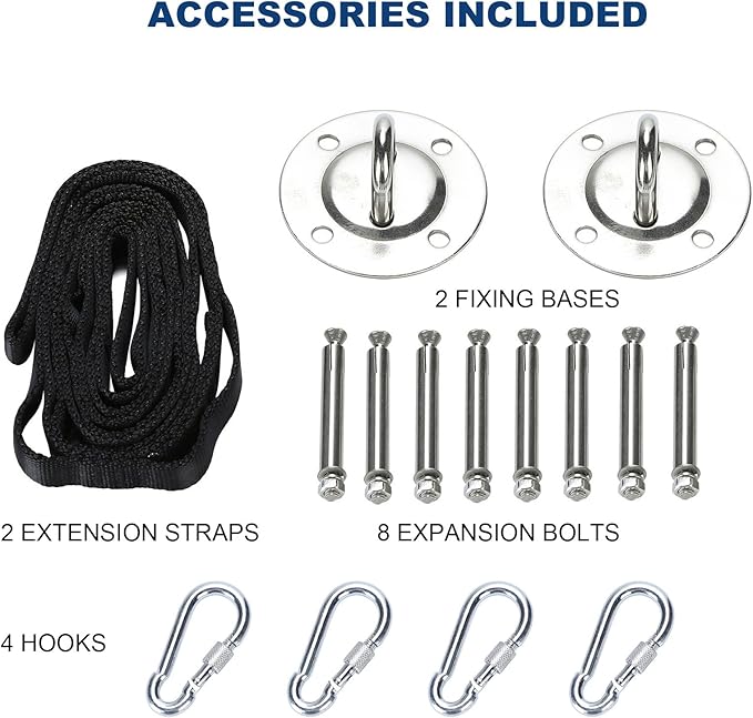 ZELUS Aerial Yoga Swing Sling Strong Yoga Hammock Kit Set Trapeze Inversion Equipment Include 2 Extensions Straps and Ceiling Mounting Kit