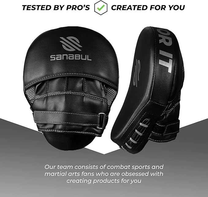 Sanabul Essential Curved Punching Mitts for Boxing, MMA Muay Thai Boxing Pads for Training, Punch Focus Mitts, Hand Pads Sparring Gear, Strike Shield