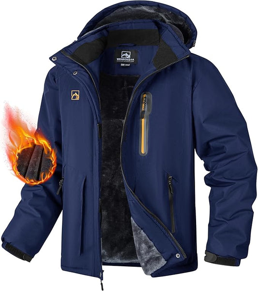 WENRONSTA Men's Ski Snow Jacket Winter Coat Warm Waterproof Windbreaker Mountain Snowboarding Hooded Hiking Traval