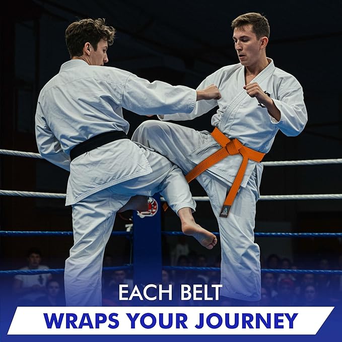 BJJ Belt for Men & Women Brazilian Jiu Jitsu Belt with Ranking Stripes Sleeve Bar Kids Jiu Jitsu Gi Belt