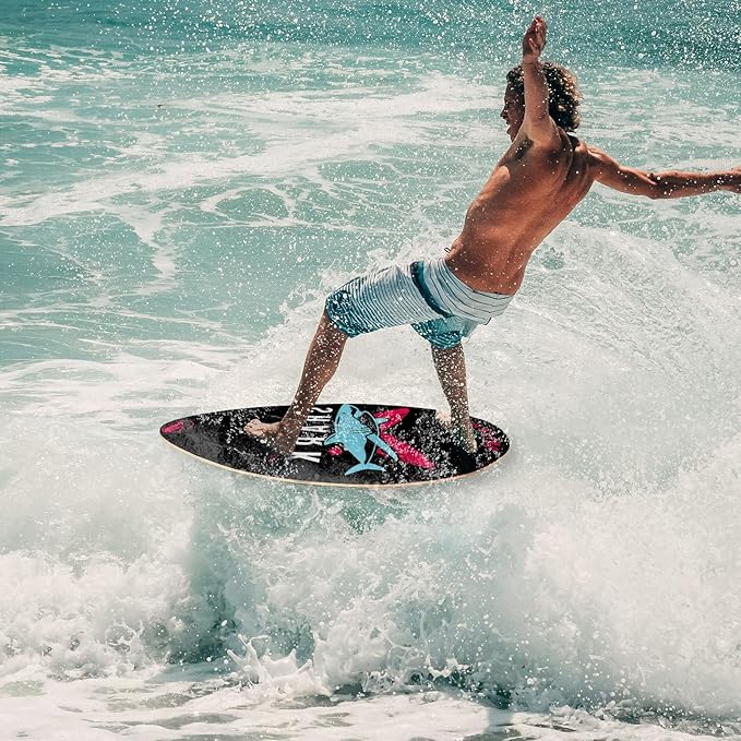 seething 35 Inch Skimboard with High Gloss Coat Wood Skim Board for Beginners,Kids, Teenagers, Adults and All Skimming